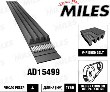 Miles AD15499 - Cinghia Poly-V autozon.pro