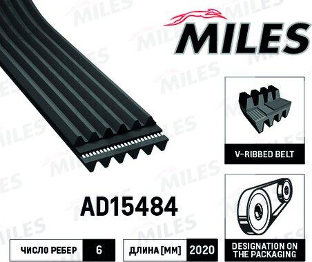 Miles AD15484 - Cinghia Poly-V autozon.pro