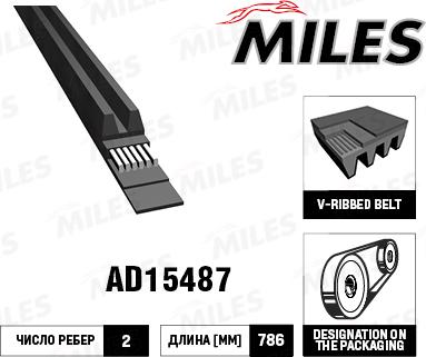 Miles AD15487 - Cinghia Poly-V autozon.pro