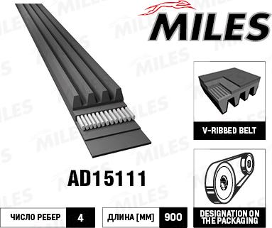 Miles AD15111 - Cinghia Poly-V autozon.pro