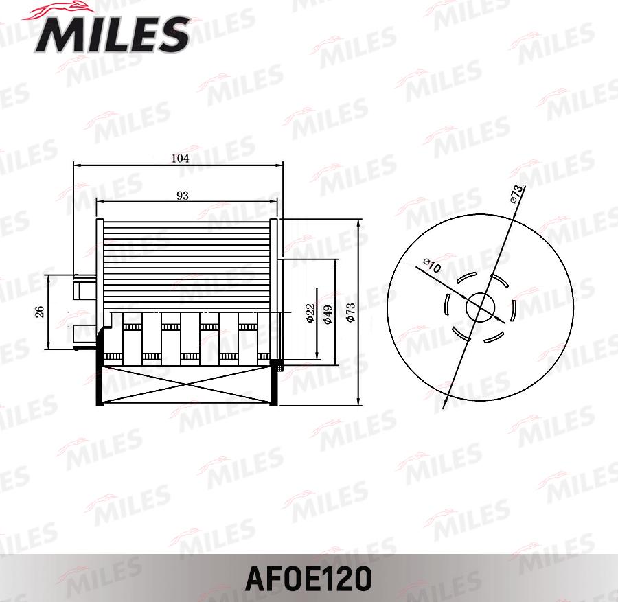 Miles AFOE120 - Filtro olio autozon.pro