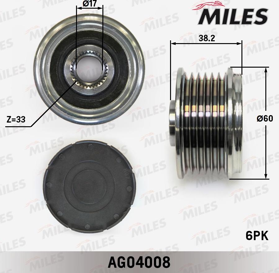 Miles AG04008 - Puleggia cinghia, Alternatore autozon.pro