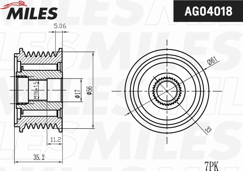 Miles AG04018 - Puleggia cinghia, Alternatore autozon.pro