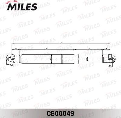 Miles CB00049 - Ammortizatore pneumatico, Cofano bagagli / vano carico autozon.pro