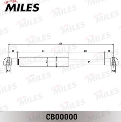 Miles CB00000 - Ammortizzatore pneumatico, Cofano motore autozon.pro