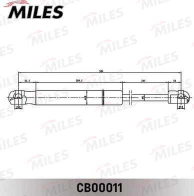 Miles CB00011 - Ammortizatore pneumatico, Cofano bagagli / vano carico autozon.pro