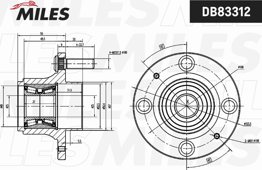 Miles DB83312 - Kit cuscinetto ruota autozon.pro