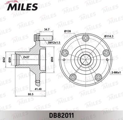 Miles DB82011 - Kit cuscinetto ruota autozon.pro