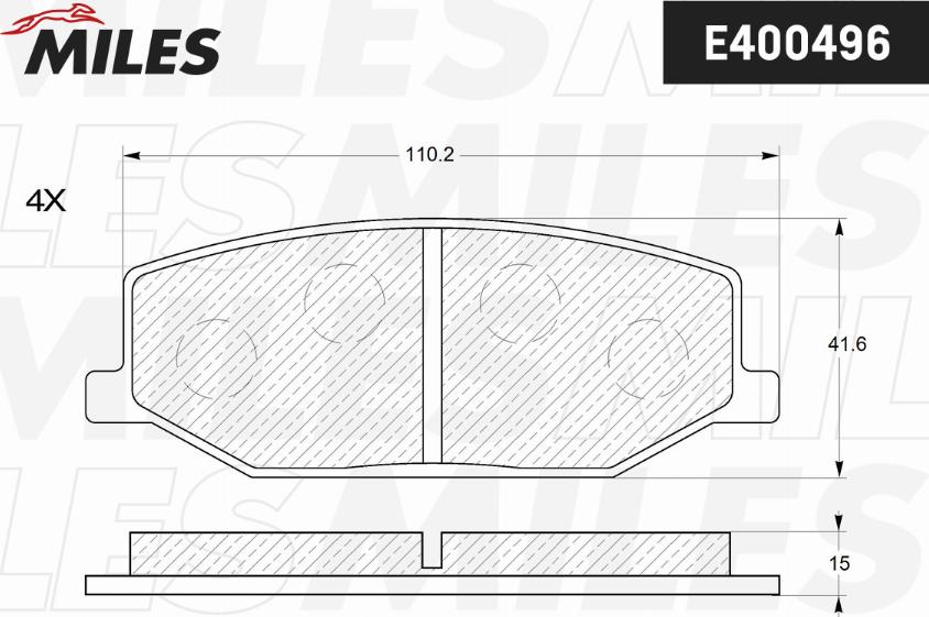 Miles E400496 - Kit pastiglie freno, Freno a disco autozon.pro