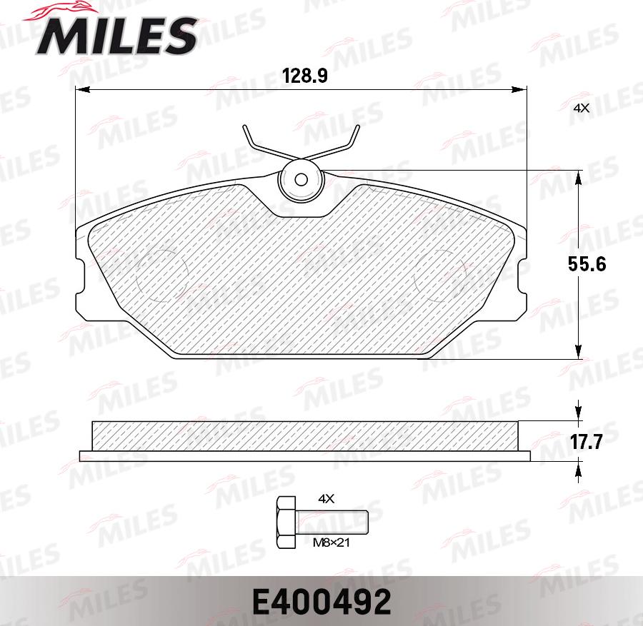 Miles E400492 - Kit pastiglie freno, Freno a disco autozon.pro