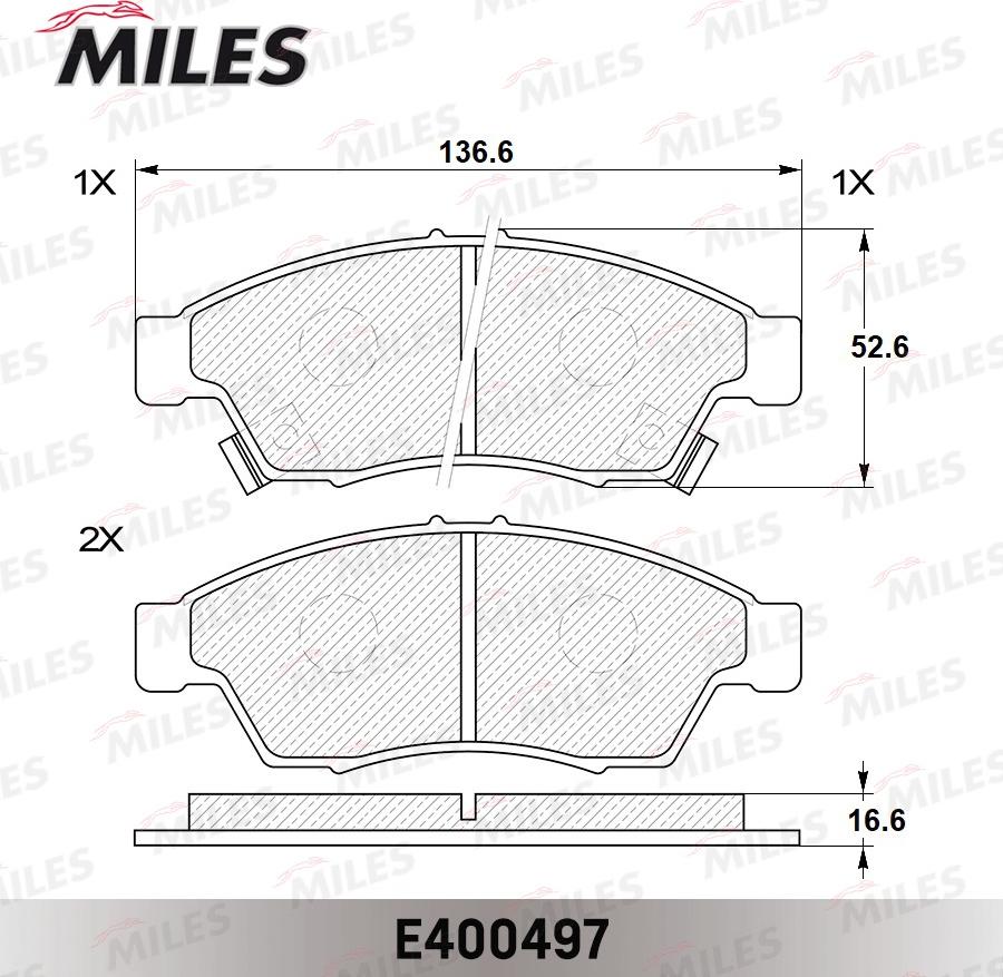 Miles E400497 - Kit pastiglie freno, Freno a disco autozon.pro