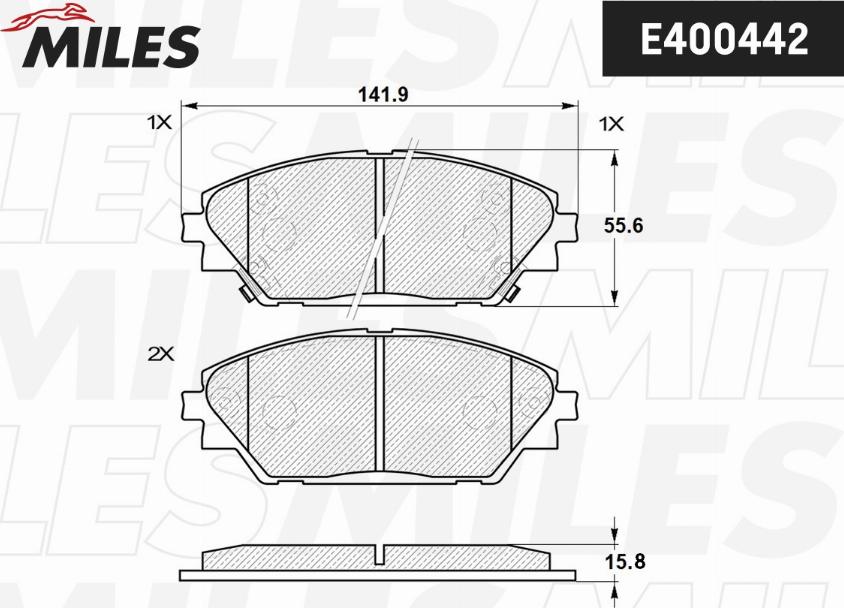 Miles E400442 - Kit pastiglie freno, Freno a disco autozon.pro