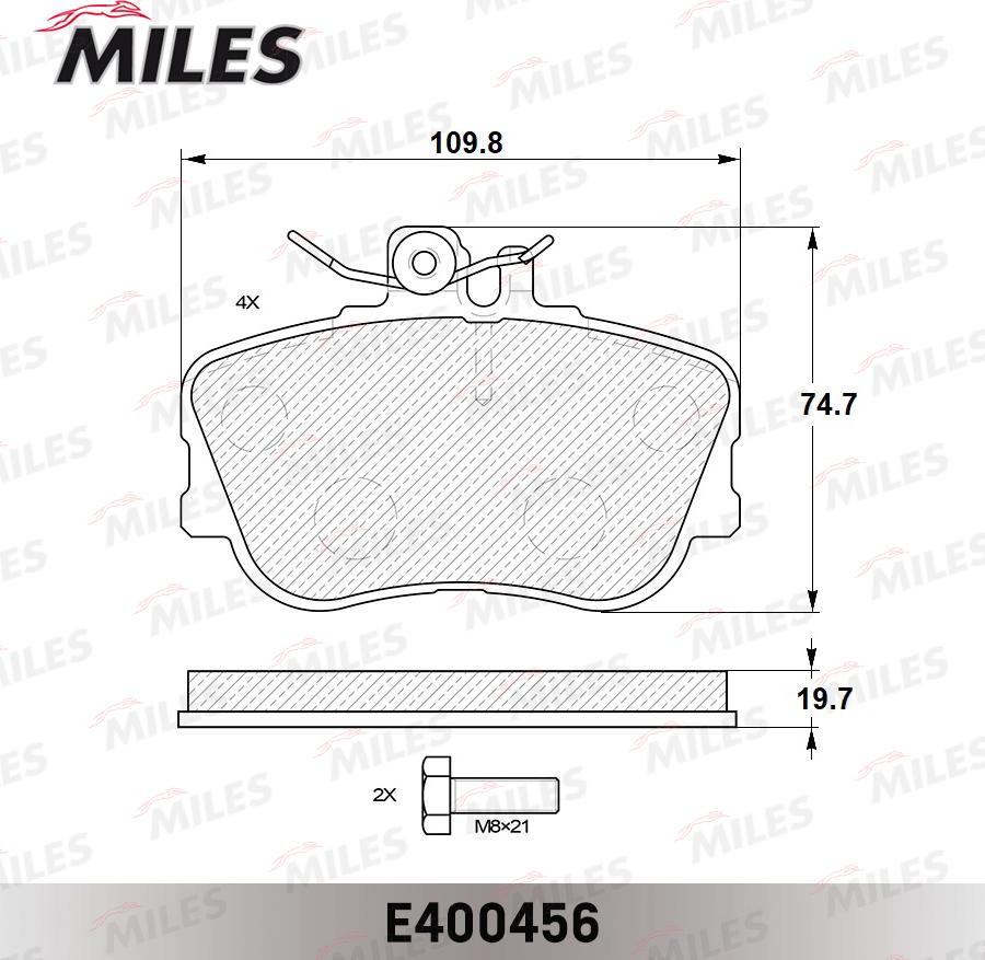 Miles E400456 - Kit pastiglie freno, Freno a disco autozon.pro