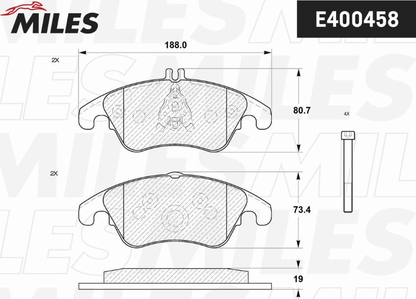 Miles E400458 - Kit pastiglie freno, Freno a disco autozon.pro