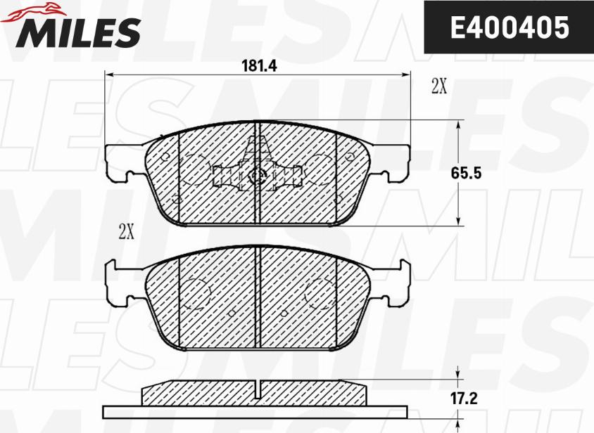 Miles E400405 - Kit pastiglie freno, Freno a disco autozon.pro