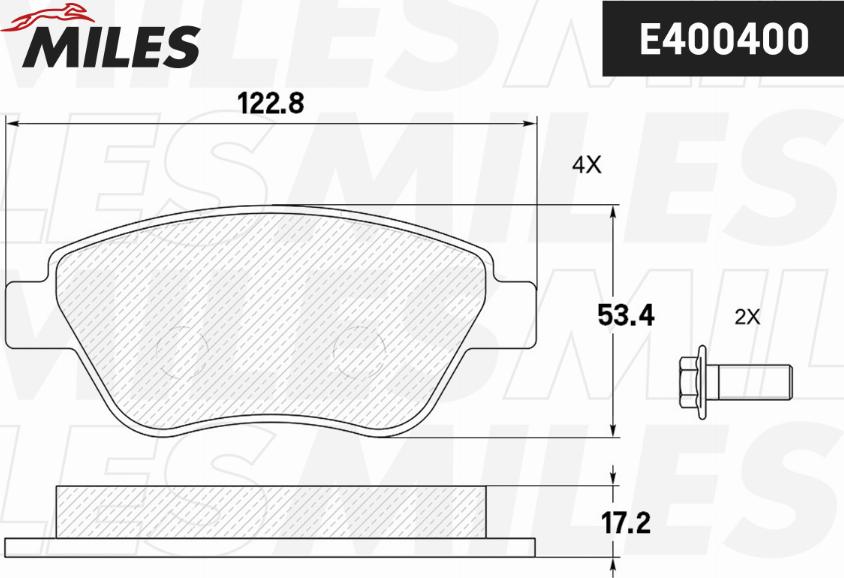 Miles E400400 - Kit pastiglie freno, Freno a disco autozon.pro