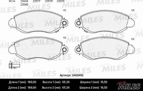 Miles E400410 - Kit pastiglie freno, Freno a disco autozon.pro