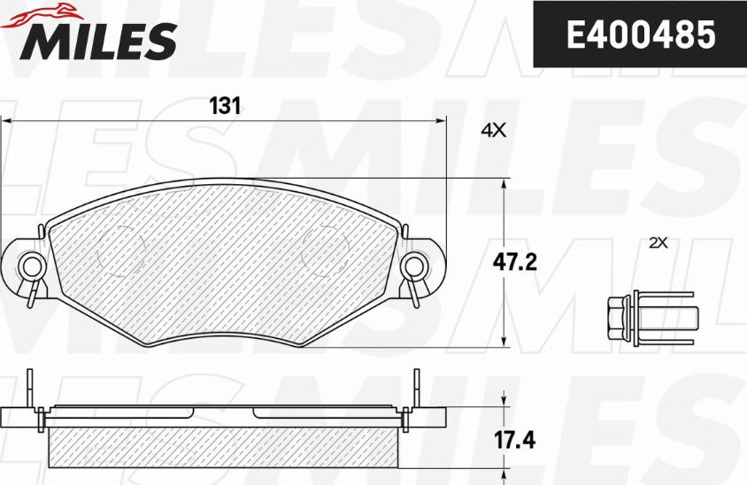 Miles E400485 - Kit pastiglie freno, Freno a disco autozon.pro