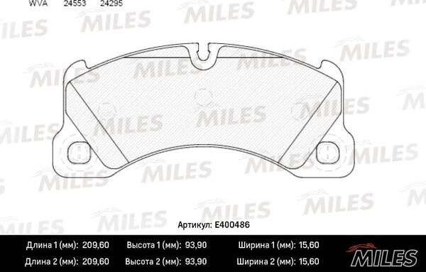 Miles E400486 - Kit pastiglie freno, Freno a disco autozon.pro