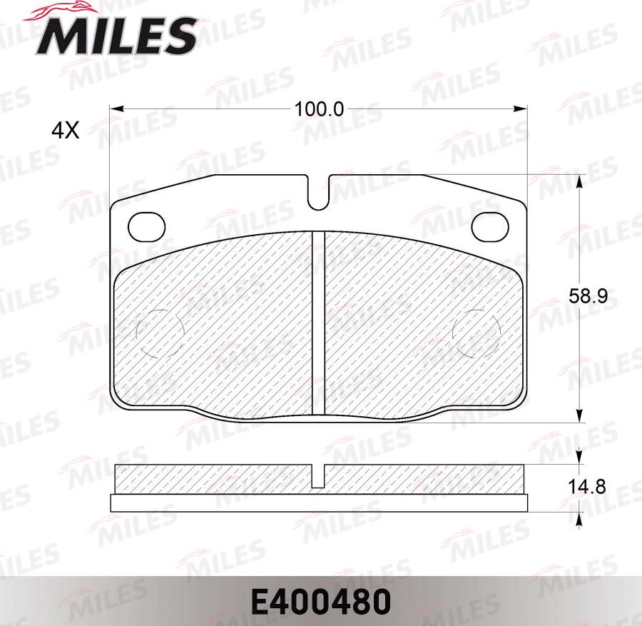 Miles E400480 - Kit pastiglie freno, Freno a disco autozon.pro