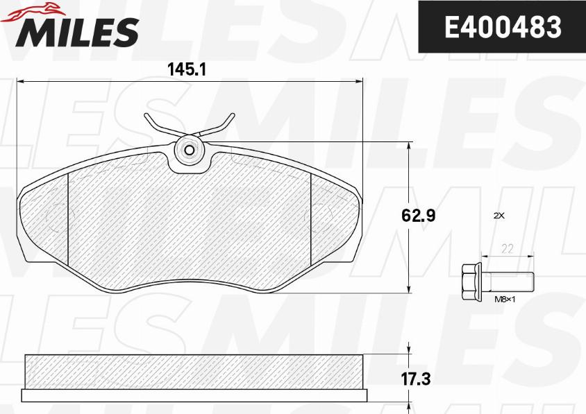 Miles E400483 - Kit pastiglie freno, Freno a disco autozon.pro