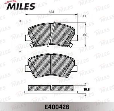 Miles E400426 - Kit pastiglie freno, Freno a disco autozon.pro