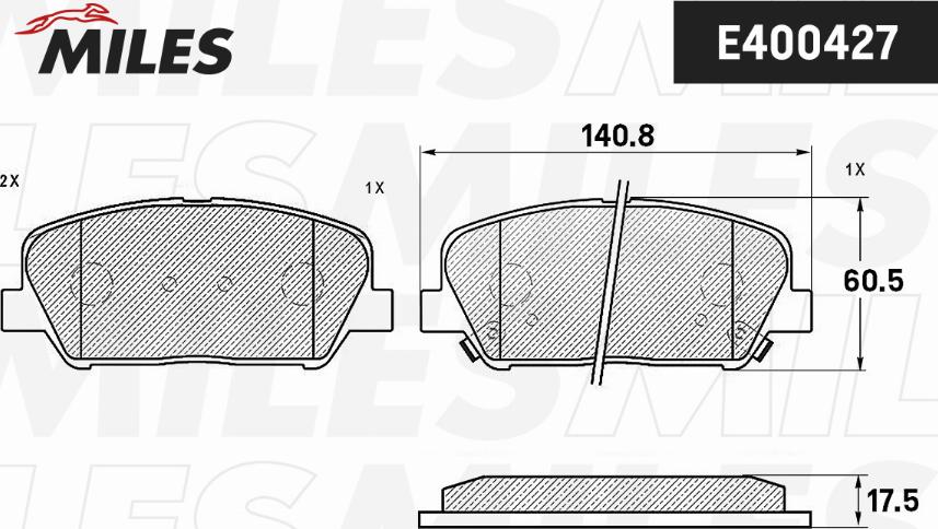 Miles E400427 - Kit pastiglie freno, Freno a disco autozon.pro