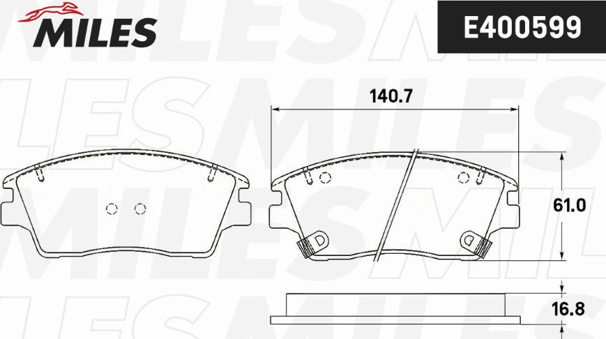 Miles E400599 - Kit pastiglie freno, Freno a disco autozon.pro