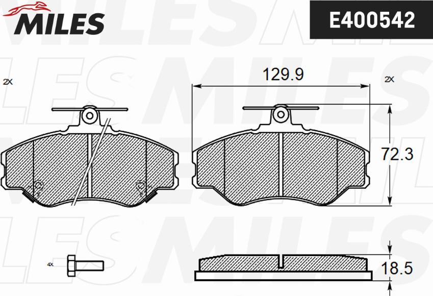 Miles E400542 - Kit pastiglie freno, Freno a disco autozon.pro