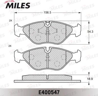 Miles E400547 - Kit pastiglie freno, Freno a disco autozon.pro