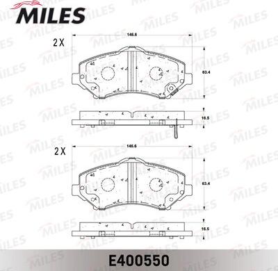 Miles E400550 - Kit pastiglie freno, Freno a disco autozon.pro