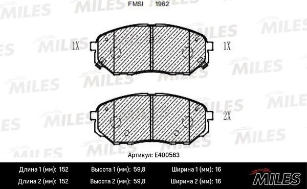 Miles E400563 - Kit pastiglie freno, Freno a disco autozon.pro