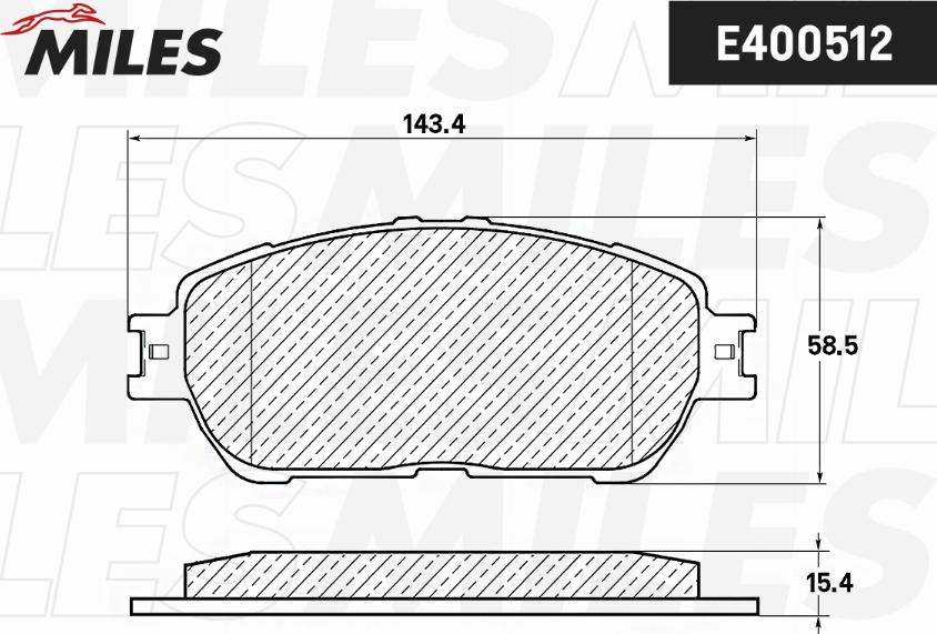 Miles E400512 - Kit pastiglie freno, Freno a disco autozon.pro