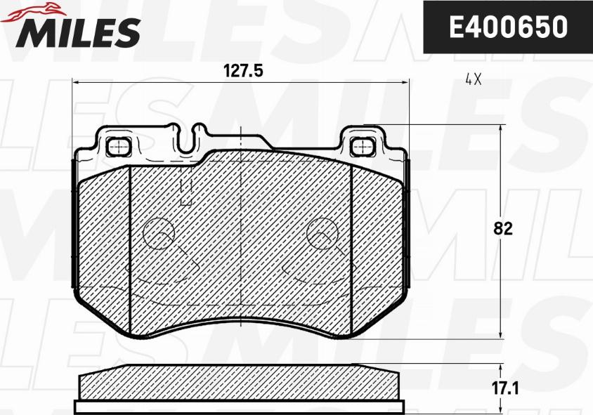 Miles E400650 - Kit pastiglie freno, Freno a disco autozon.pro