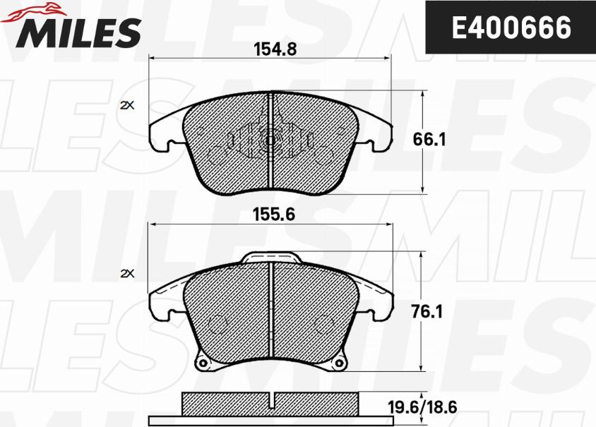 Miles E400666 - Kit pastiglie freno, Freno a disco autozon.pro