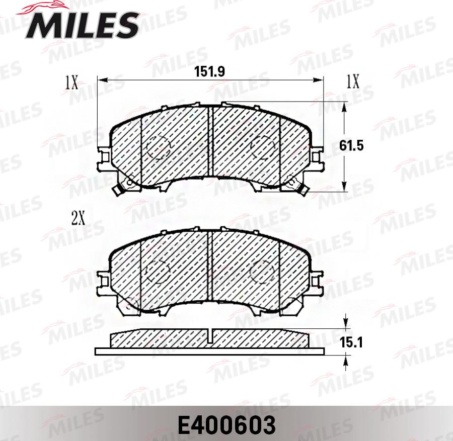 Miles E400603 - Kit pastiglie freno, Freno a disco autozon.pro