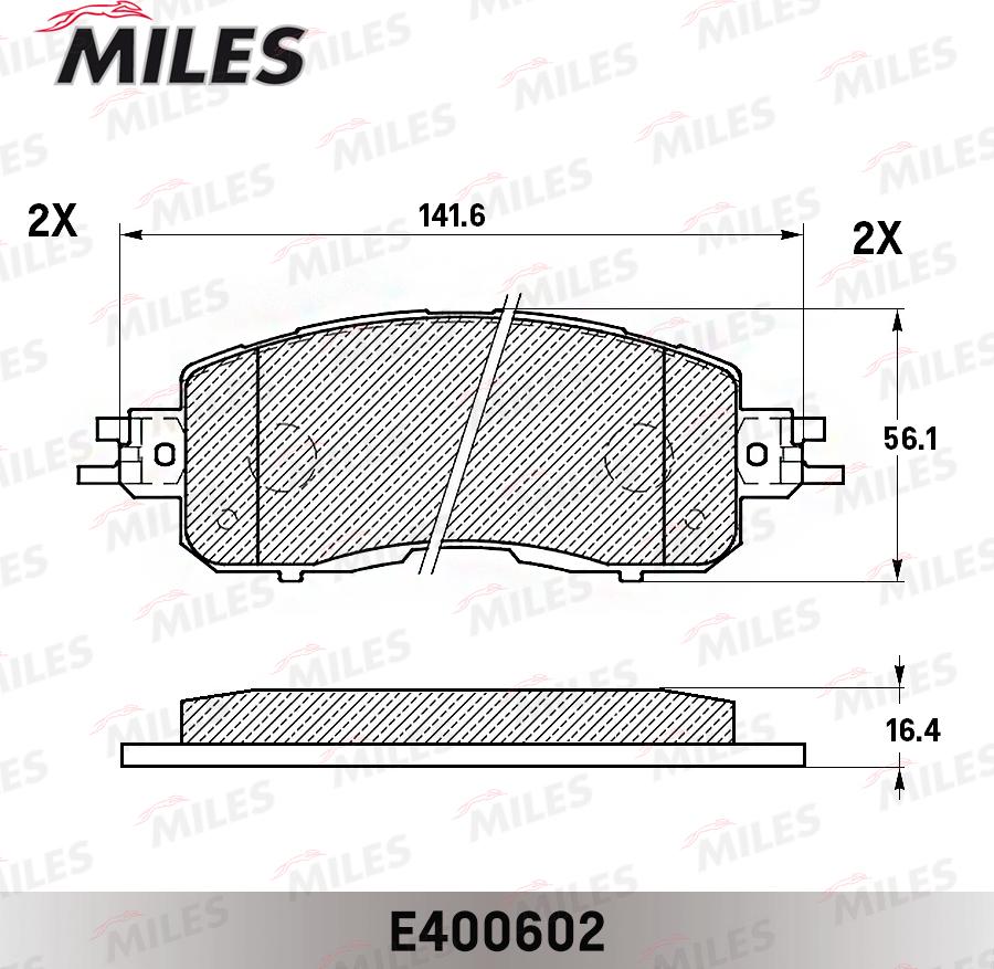 Miles E400602 - Kit pastiglie freno, Freno a disco autozon.pro