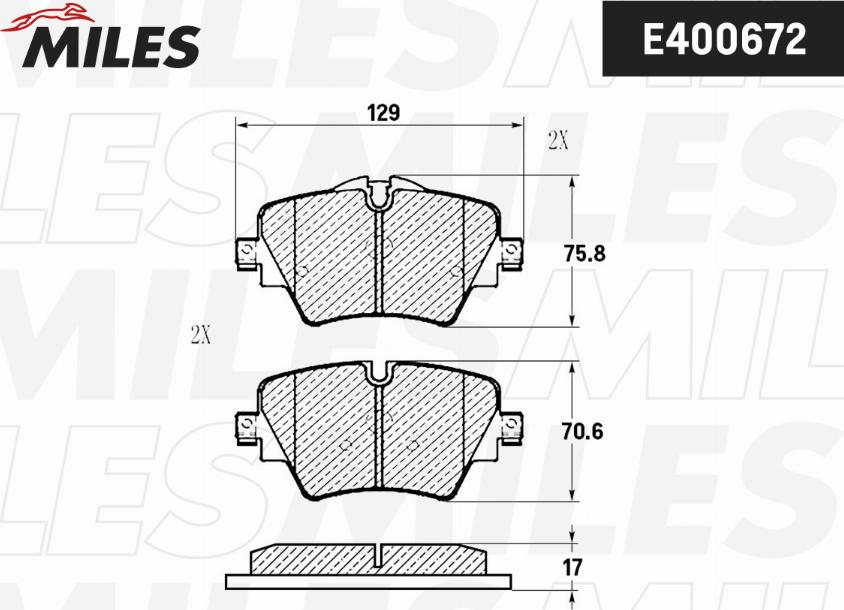 Miles E400672 - Kit pastiglie freno, Freno a disco autozon.pro