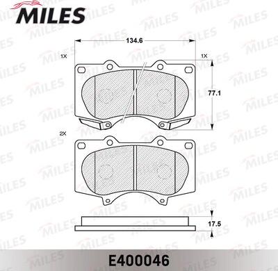 Miles E400046 - Kit pastiglie freno, Freno a disco autozon.pro