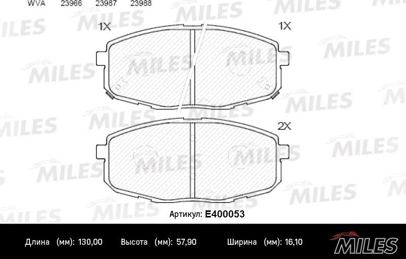 Miles E400053 - Kit pastiglie freno, Freno a disco autozon.pro