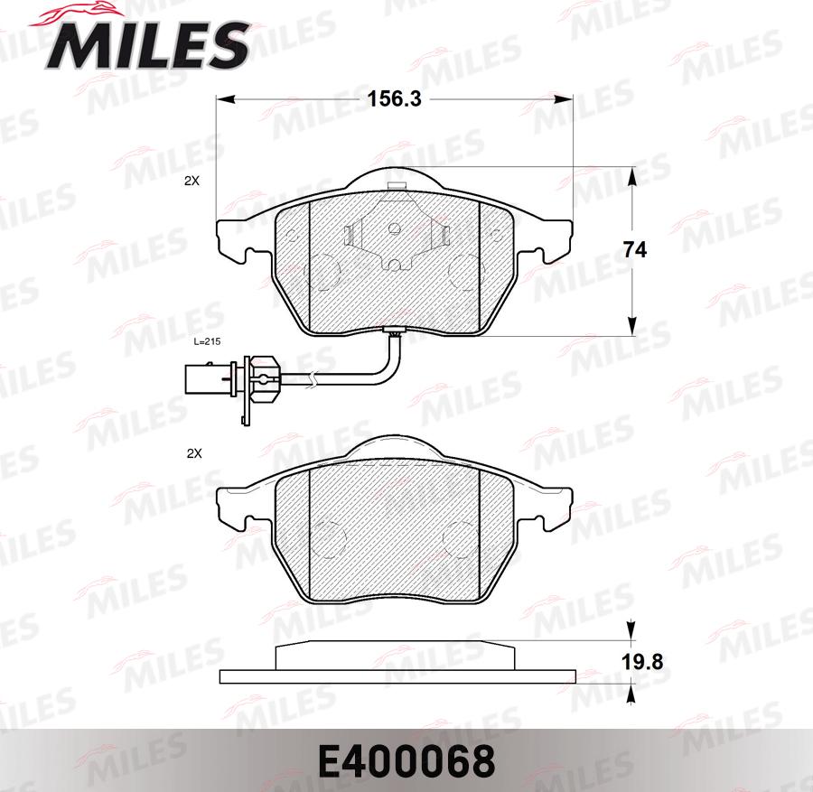 Miles E400068 - Kit pastiglie freno, Freno a disco autozon.pro