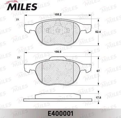 Miles E400001 - Kit pastiglie freno, Freno a disco autozon.pro