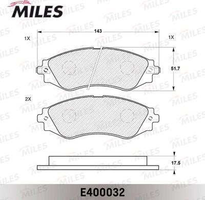 Miles E400032 - Kit pastiglie freno, Freno a disco autozon.pro