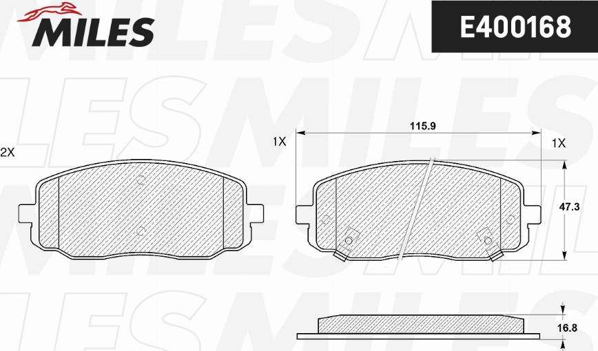 Miles E400168 - Kit pastiglie freno, Freno a disco autozon.pro