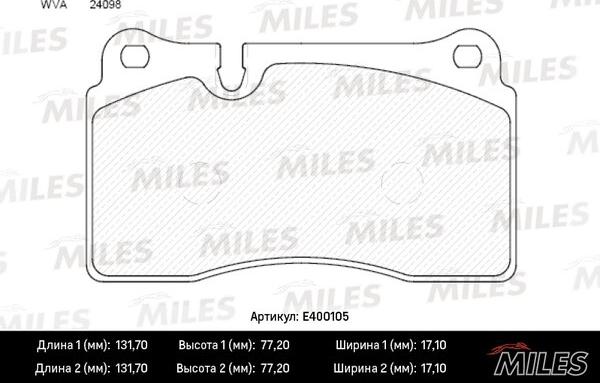 Miles E400105 - Kit pastiglie freno, Freno a disco autozon.pro