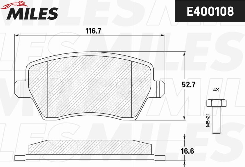 Miles E400108 - Kit pastiglie freno, Freno a disco autozon.pro