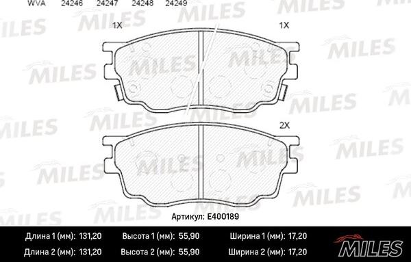 Miles E400189 - Kit pastiglie freno, Freno a disco autozon.pro