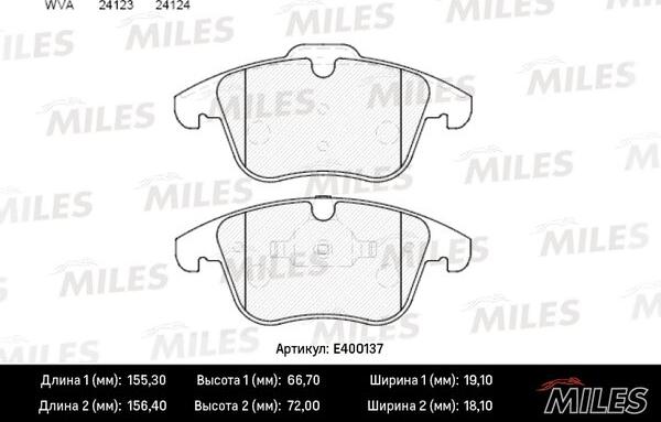 Miles E400137 - Kit pastiglie freno, Freno a disco autozon.pro