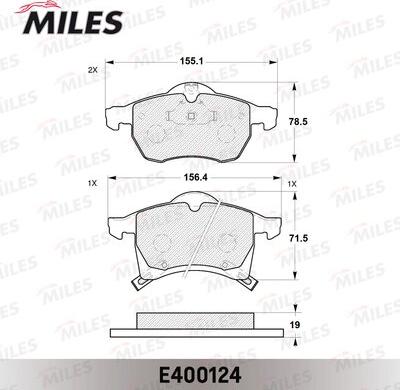 Miles E400124 - Kit pastiglie freno, Freno a disco autozon.pro