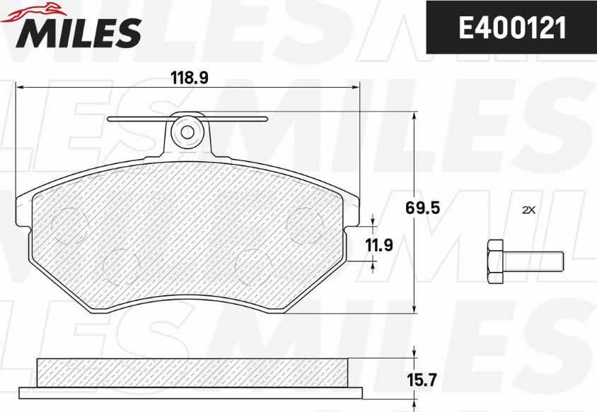 Miles E400121 - Kit pastiglie freno, Freno a disco autozon.pro